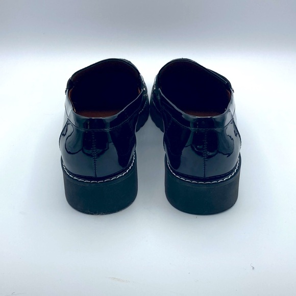 Franco Sarto Patent Leather Cassandra Black Platform Penny Loafer - Picture 5 of 8